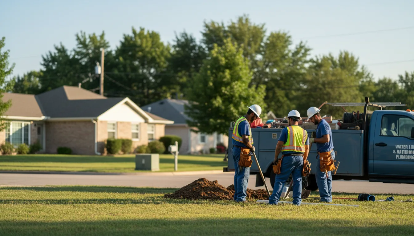 Residential water line and bathroom plumbing service in Lindenhurst, NY